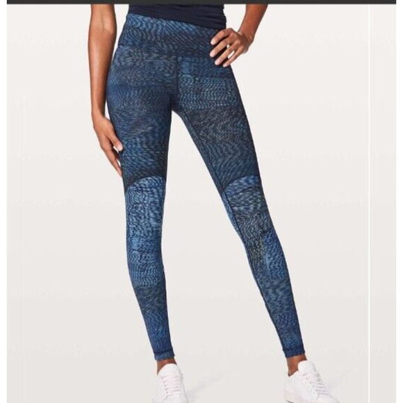 Lululemon Wunder Under Hi-Rise Tight Blocked Luxtreme 28" Size 6 Battleship Blue - Picture 2 of 8